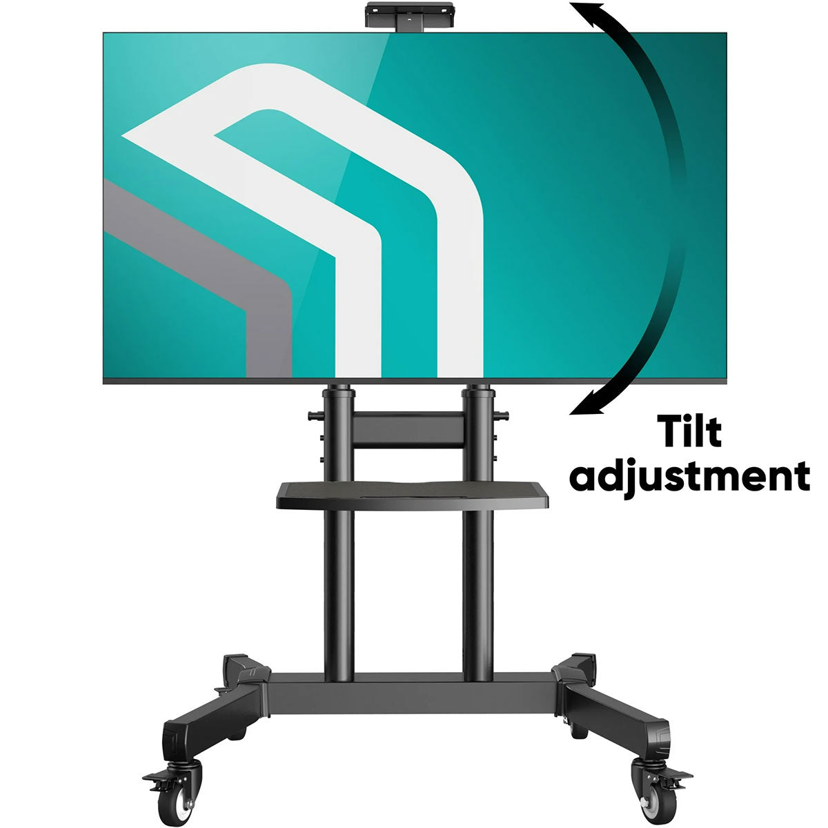Mobile TV stand for TVs 55"-90", Max 198 lbs
