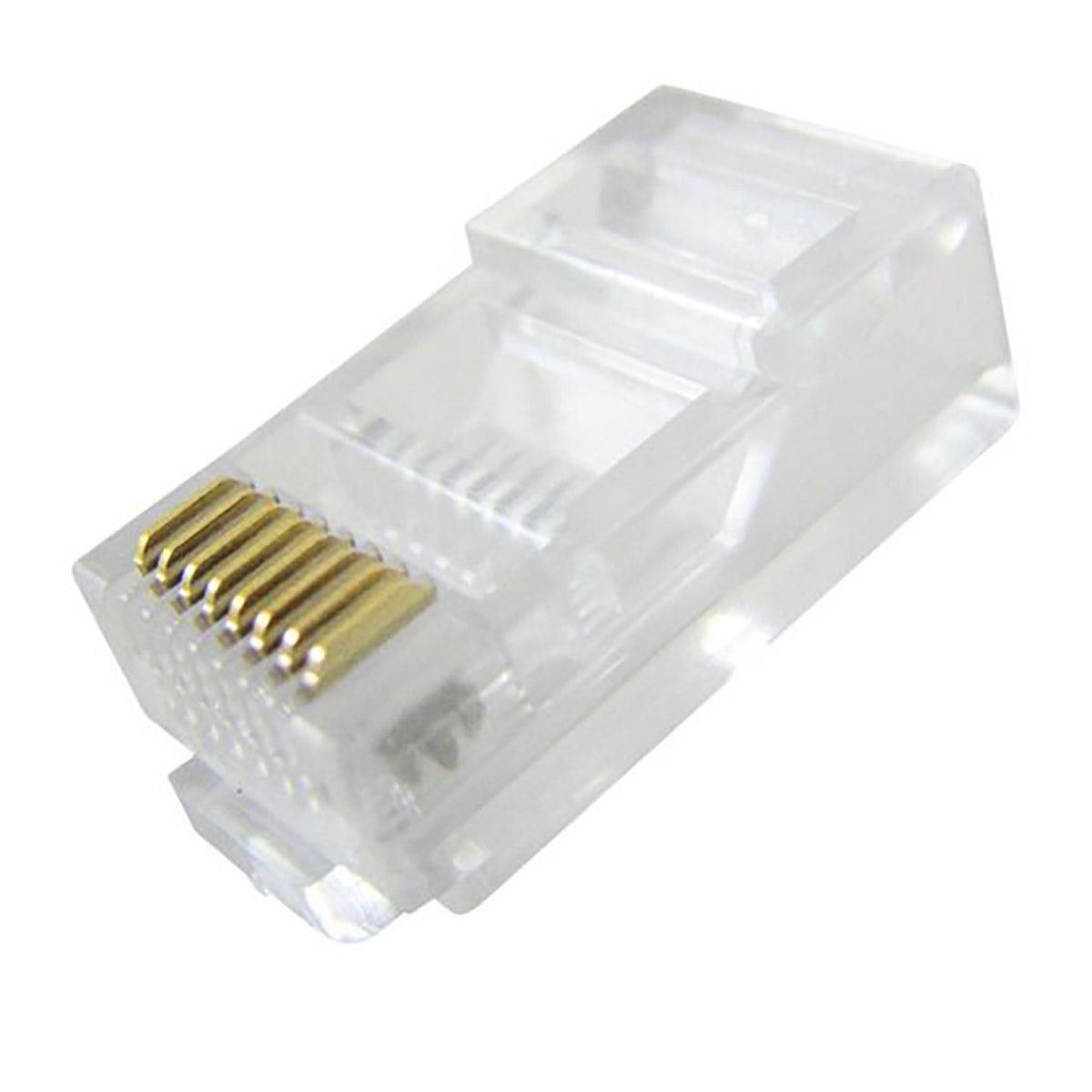 Enchufe modular CAT5E RJ45 8P8C cable redondo sólido - Paquete de 100 unidades