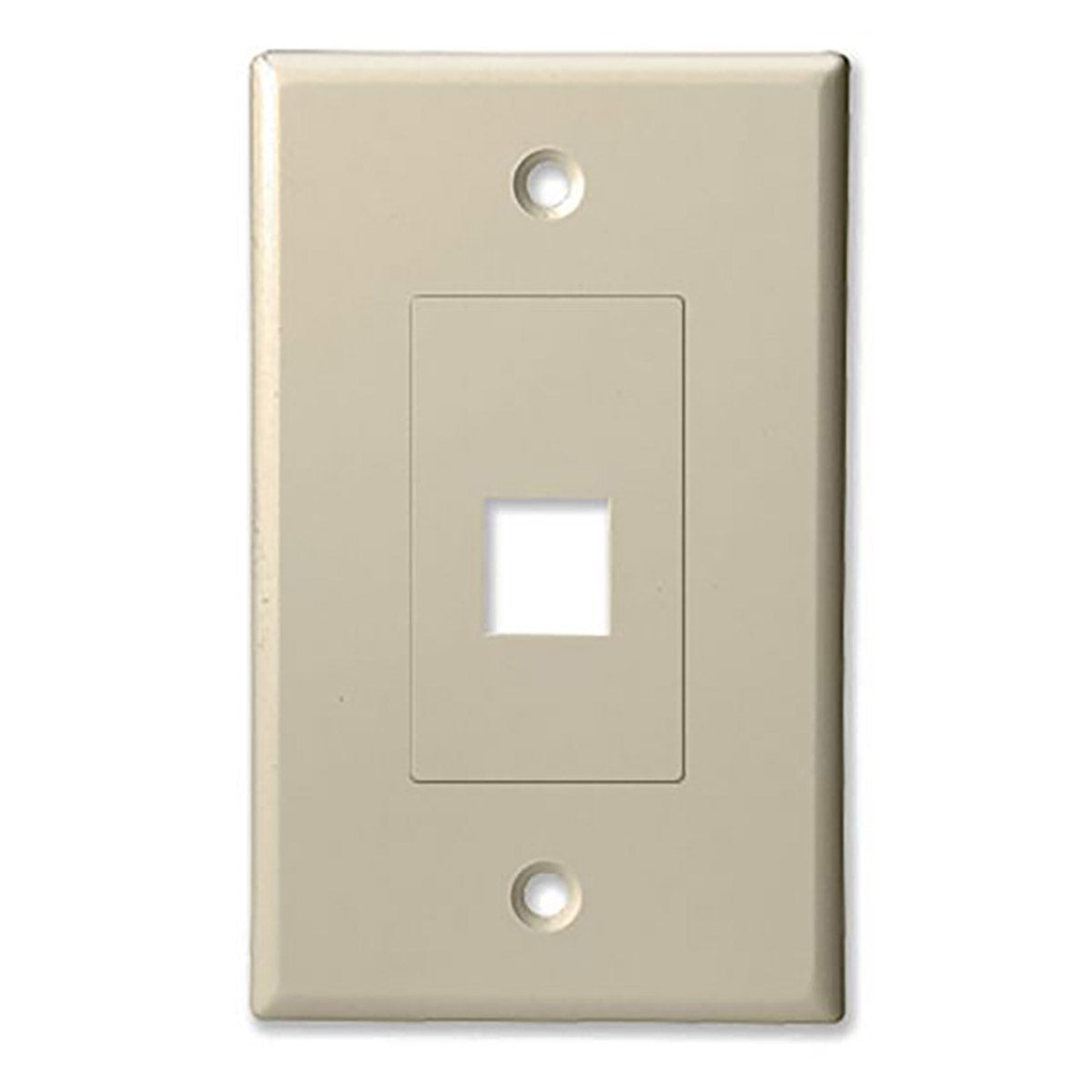 Placa/tapa de pared de estilo decorador, tamaño individual, con 1 inserción de puerto Keystone, UL, ABS - Almendra
