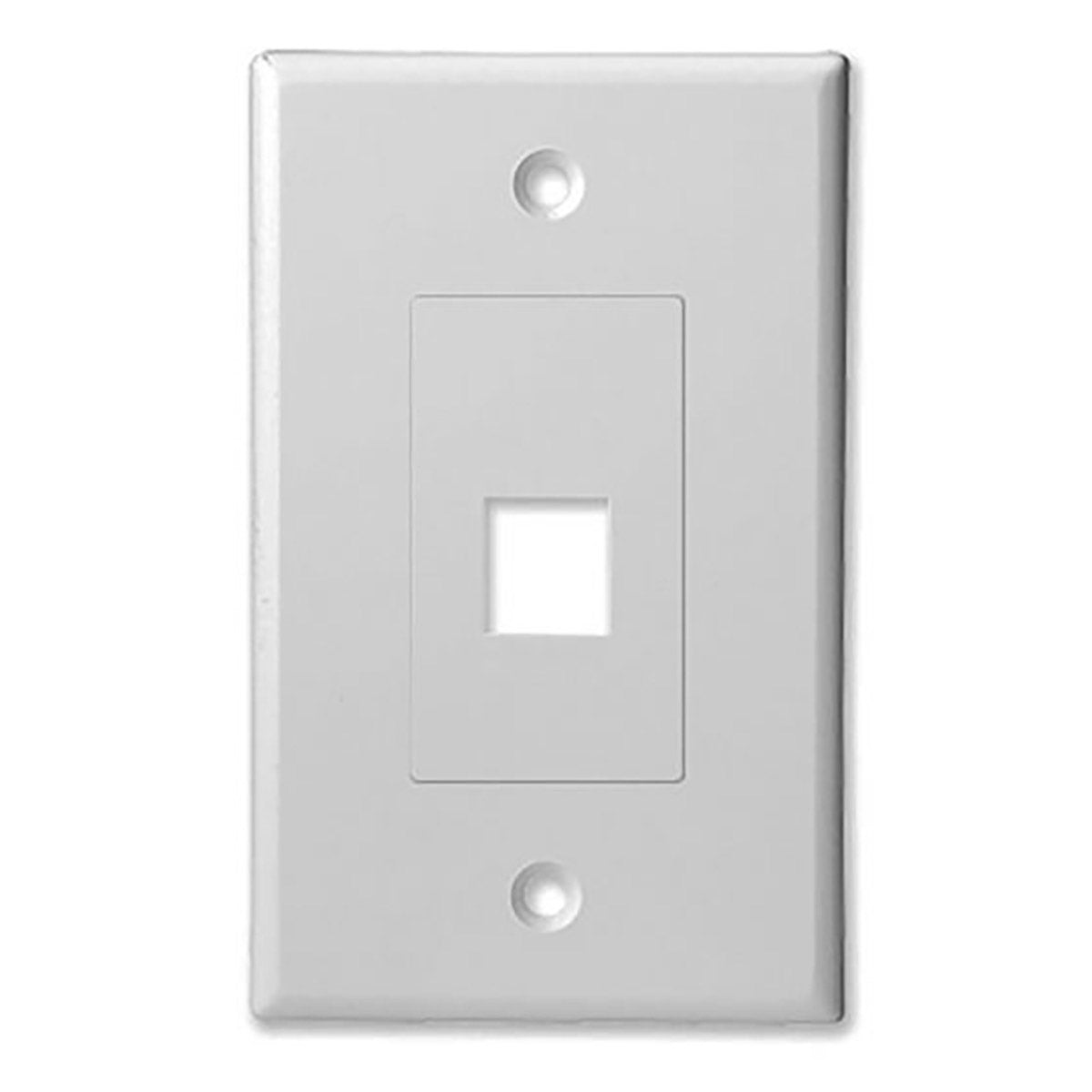 Placa frontal/de pared estilo decorador de una unidad con inserto de 1 puerto Keystone, UL, ABS - Blanco