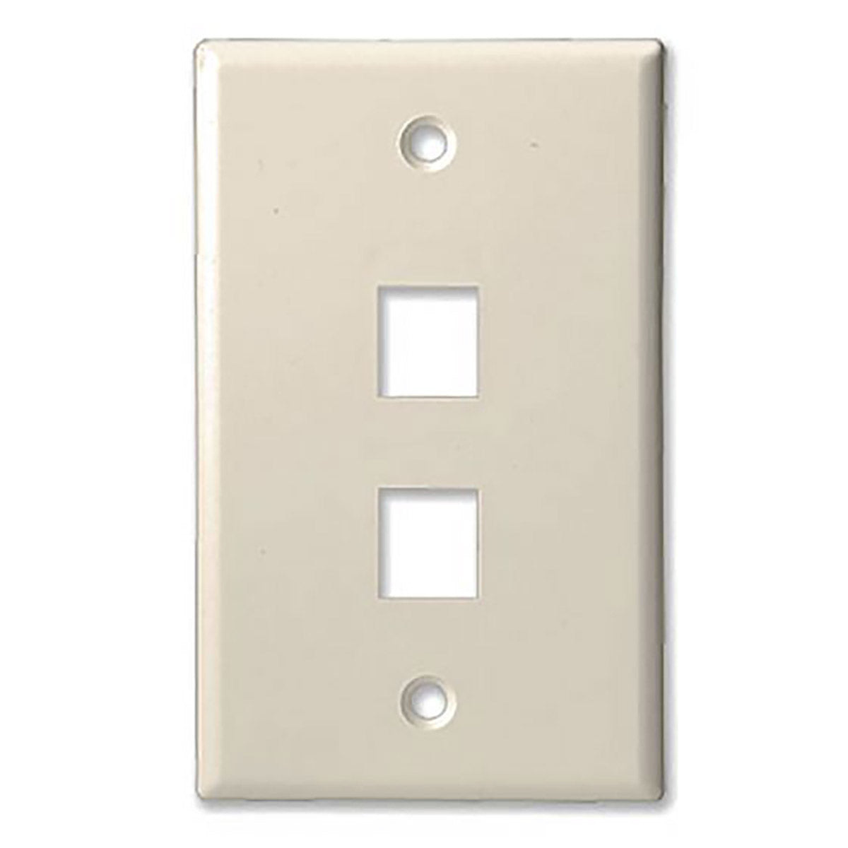 2 Port - Keystone Wall Plate - Standard, Single Gang, UL - Almond