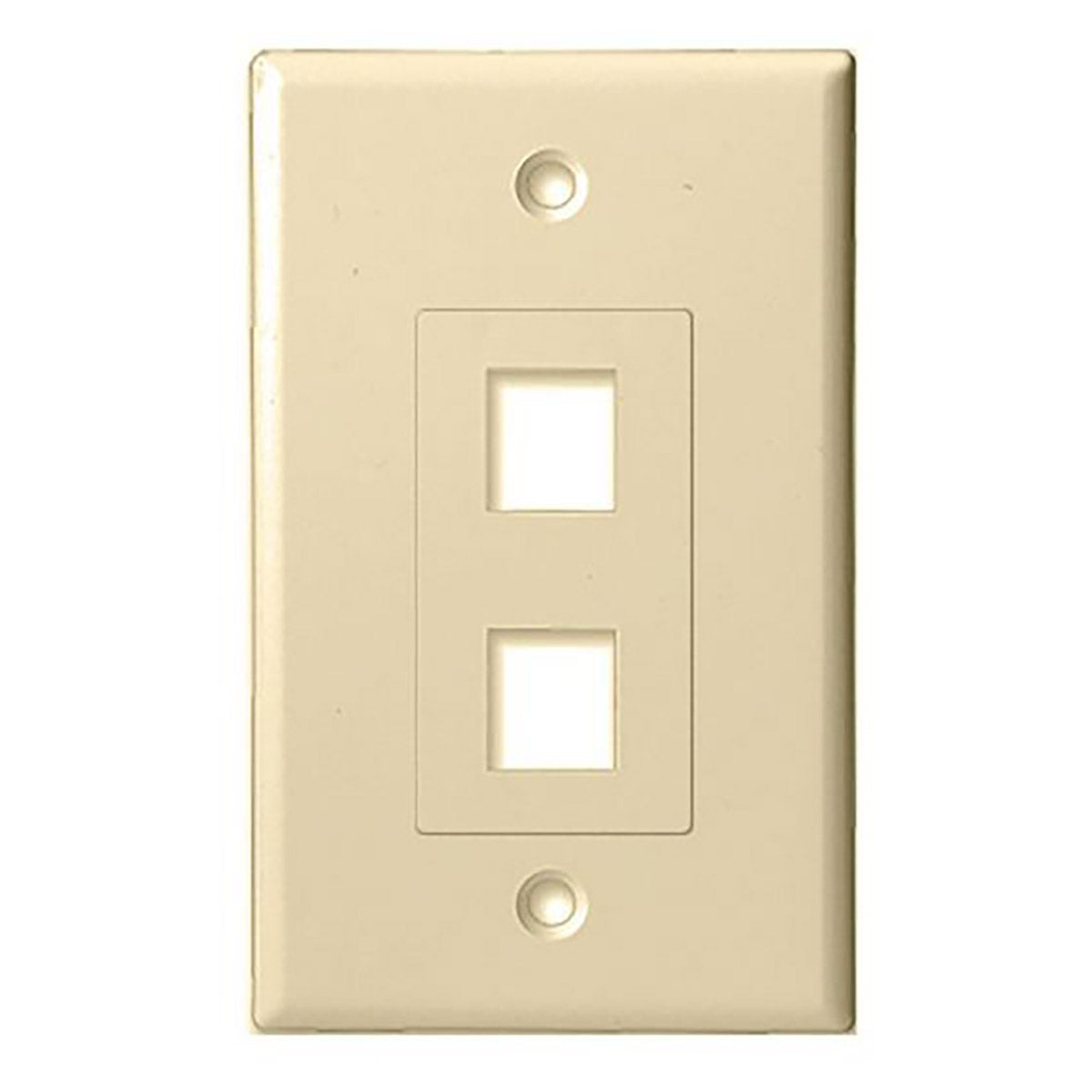 Placa de pared/cara estilo decorador de un módulo con 2 insertos de puerto Keystone, UL, ABS - Almendra