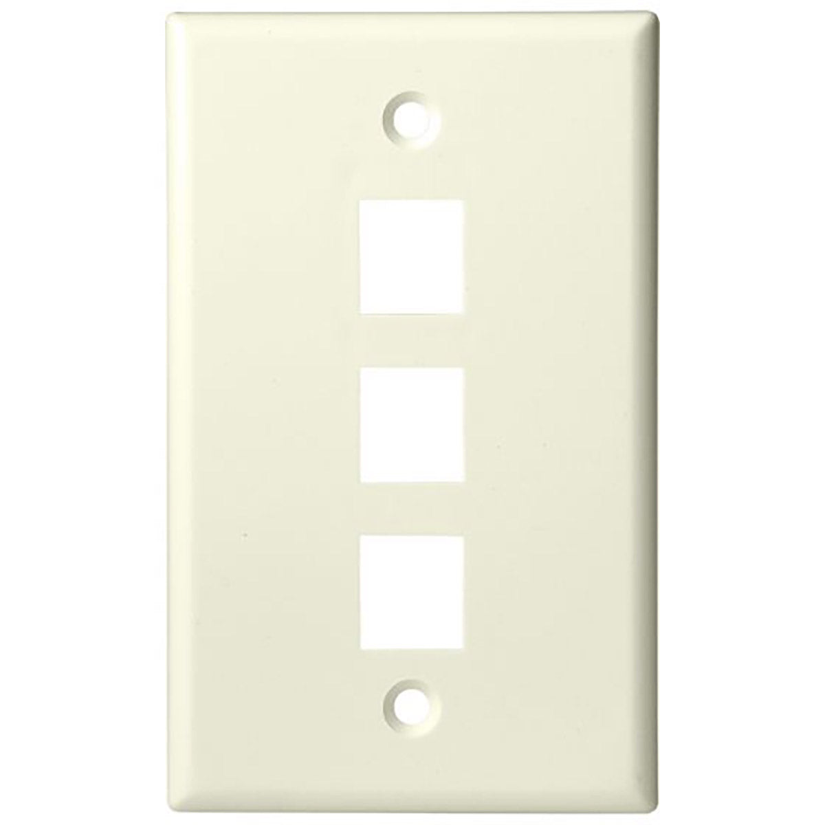 3 Port - Keystone Wall Plate - Standard, Single Gang, UL - Almond