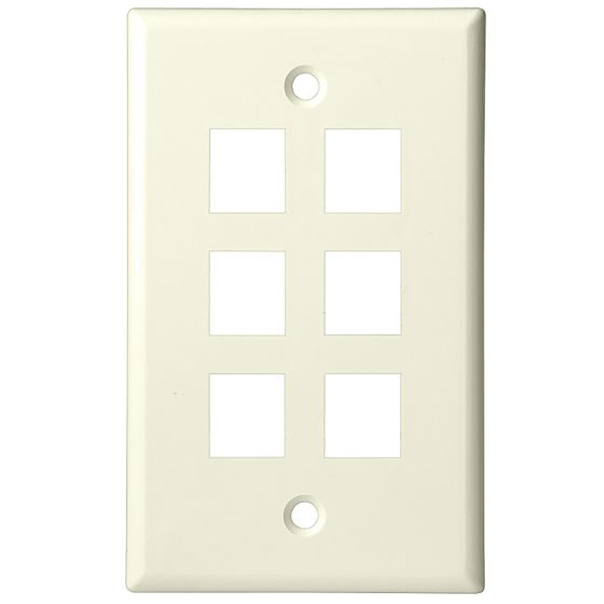 6 Port - Keystone Wall Plate - Standard, Single Gang, UL
