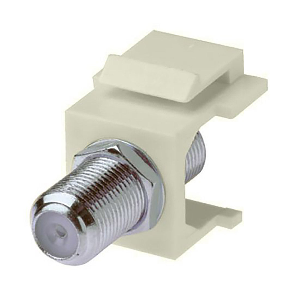 Conector F de 1 GHz - Inserto Keystone a presión, hembra a hembra, niquelado, UL - Almendra Paquete de 10