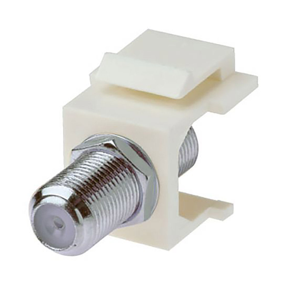 Conector F de 1 GHz - Inserto Keystone a presión, hembra a hembra, niquelado, UL - Paquete de 10 unidades blanco