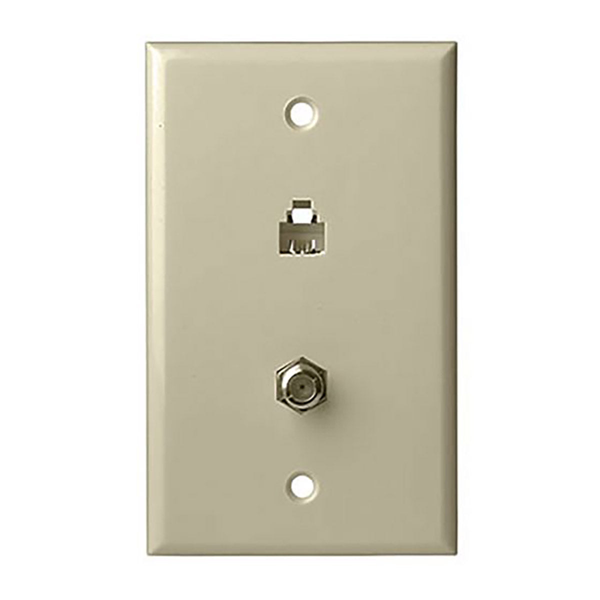 Placa de pared para teléfono y CATV, una unidad - Marfil