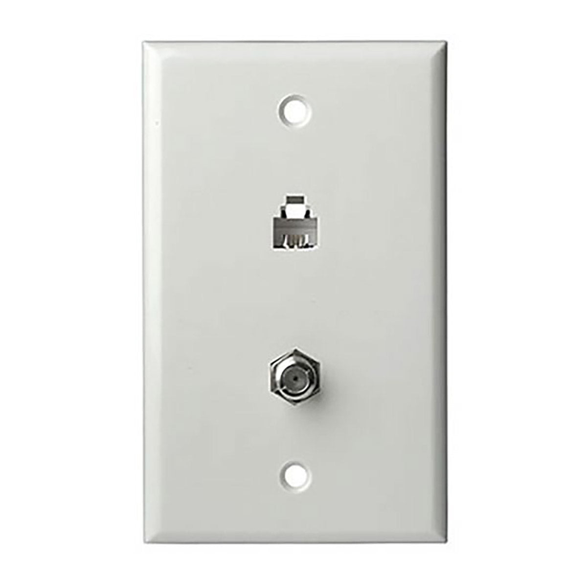 Placa de pared para teléfono y CATV, una pandilla - Blanco