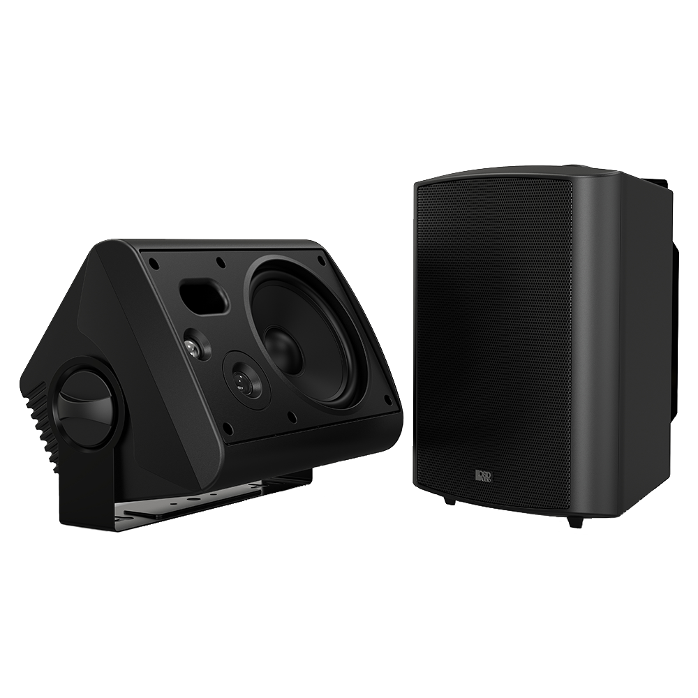 6.5" 3-Way Outdoor Patio Speaker Pair 150W, Optional 70V Tap, IP54 Rated - Black AP640