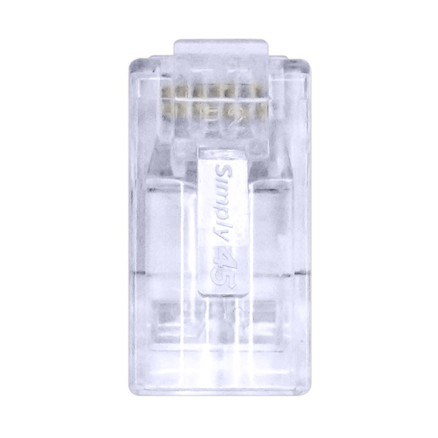 S45-1501P – Simply45® ProSeries Cat5e Unshielded Pass-Through RJ45 Modular Plugs with Cap45® 50 pc Clamshell