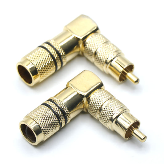 2PK Right Angle Male RCA Connector