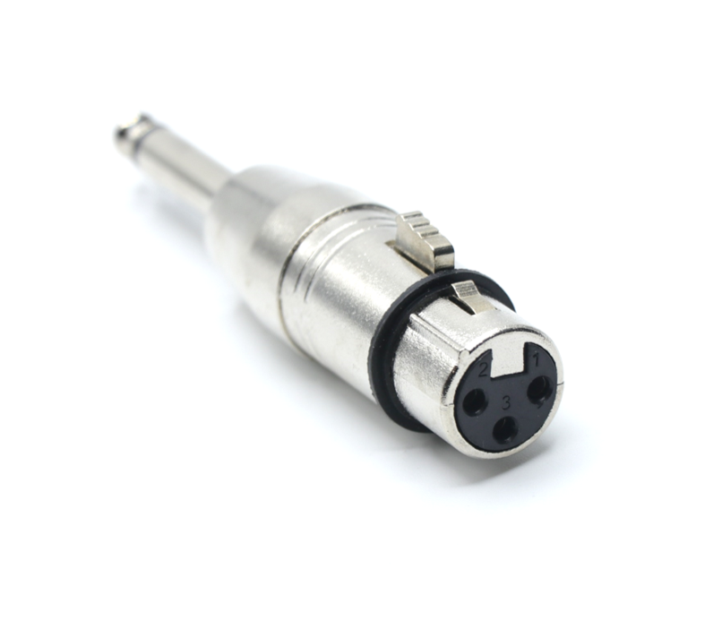 Adaptador XLR hembra a conector mono de 1/4"