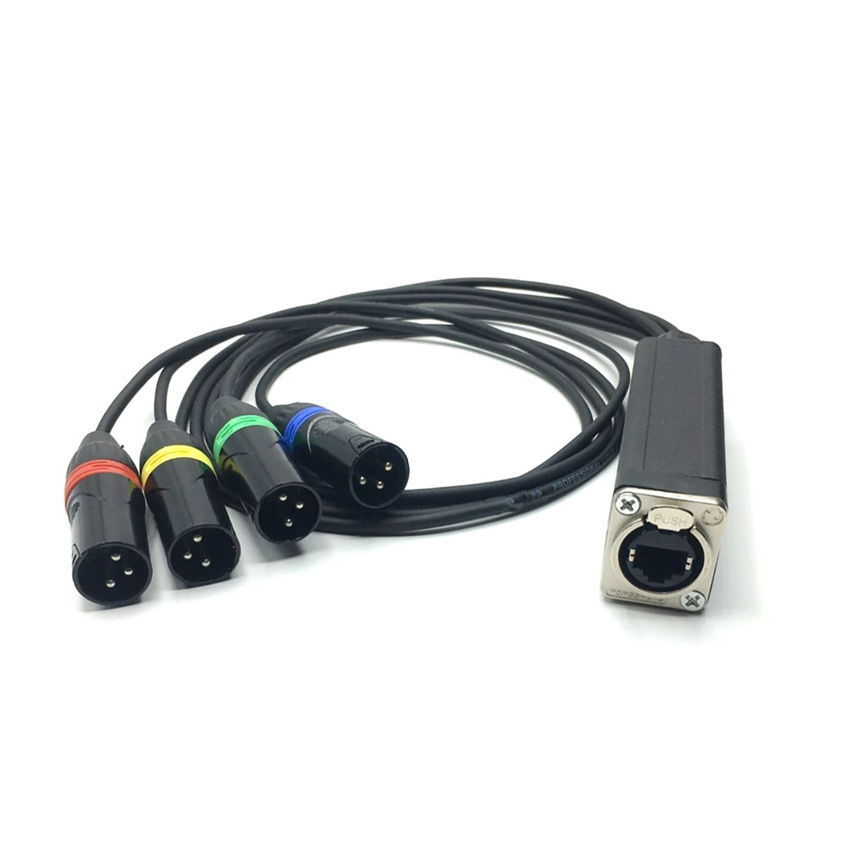 Serpiente de interconexión (4) XLR macho a Cat5/Cat6