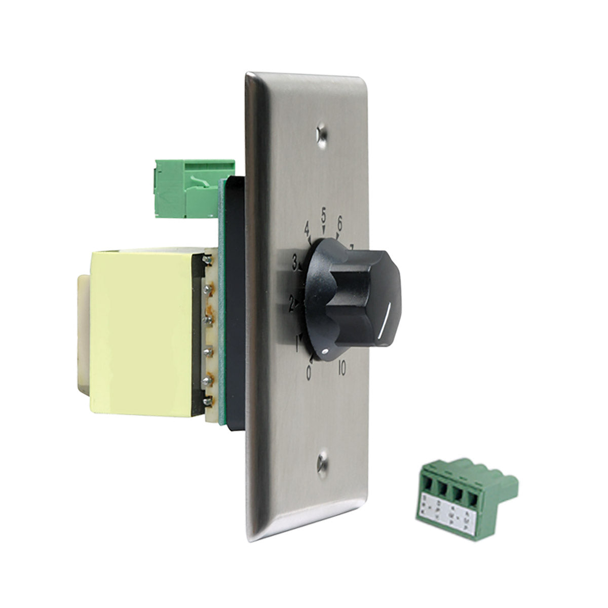 AT100 - 100 Watt Single Gang Stainless Steel 70.7V Commercial Attenuator