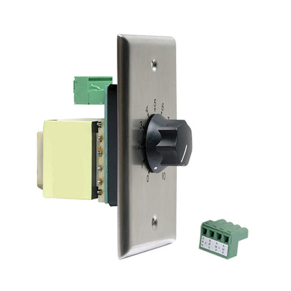 AT100 - 100 Watt Single Gang Stainless Steel 70.7V Commercial Attenuator