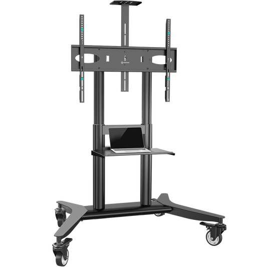 Mobile TV stand for TVs 55"-90", Max 198 lbs