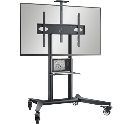Mobile TV stand for TVs 55"-90", Max 198 lbs