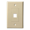 Single Gang - Decorator Style Face/Wall Plate with 1 Keystone Port Insert, UL, ABS - Ivory