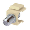 1 GHz F-Connector - Keystone Snap-In Insert, Female to Female, Nickle Plated, UL - Ivory 10 Pack