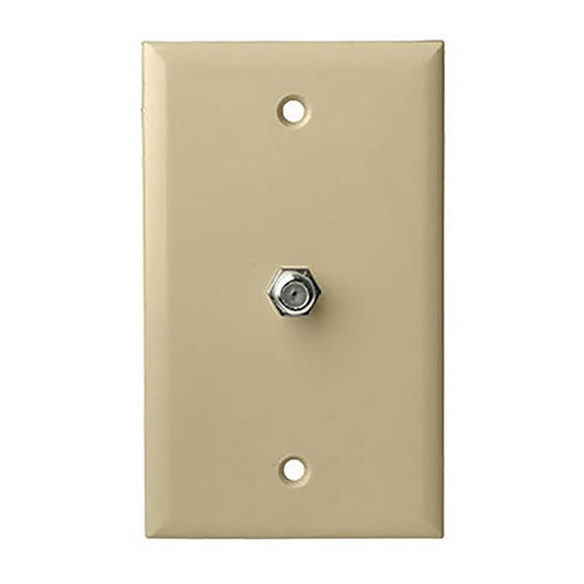 1-Gang Coaxial Cable Wall Plate, UL - Almond