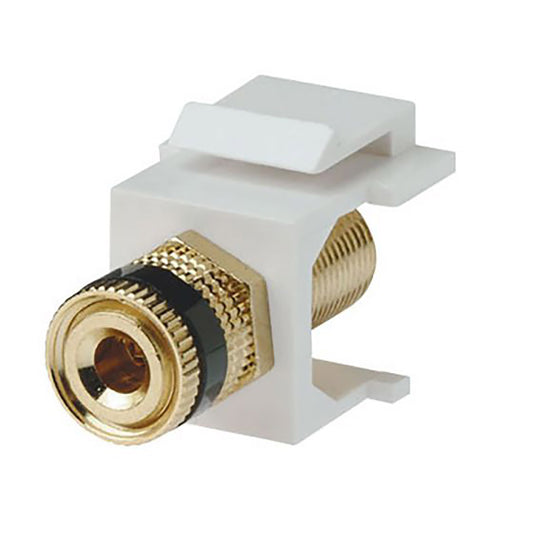 Speaker Binding Post - Keystone Snap-In Insert, Gold Plated - Black/White