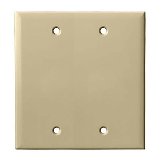 Double Gang Blank Wall Plate - Almond