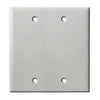 Double Gang Blank Wall Plate - White