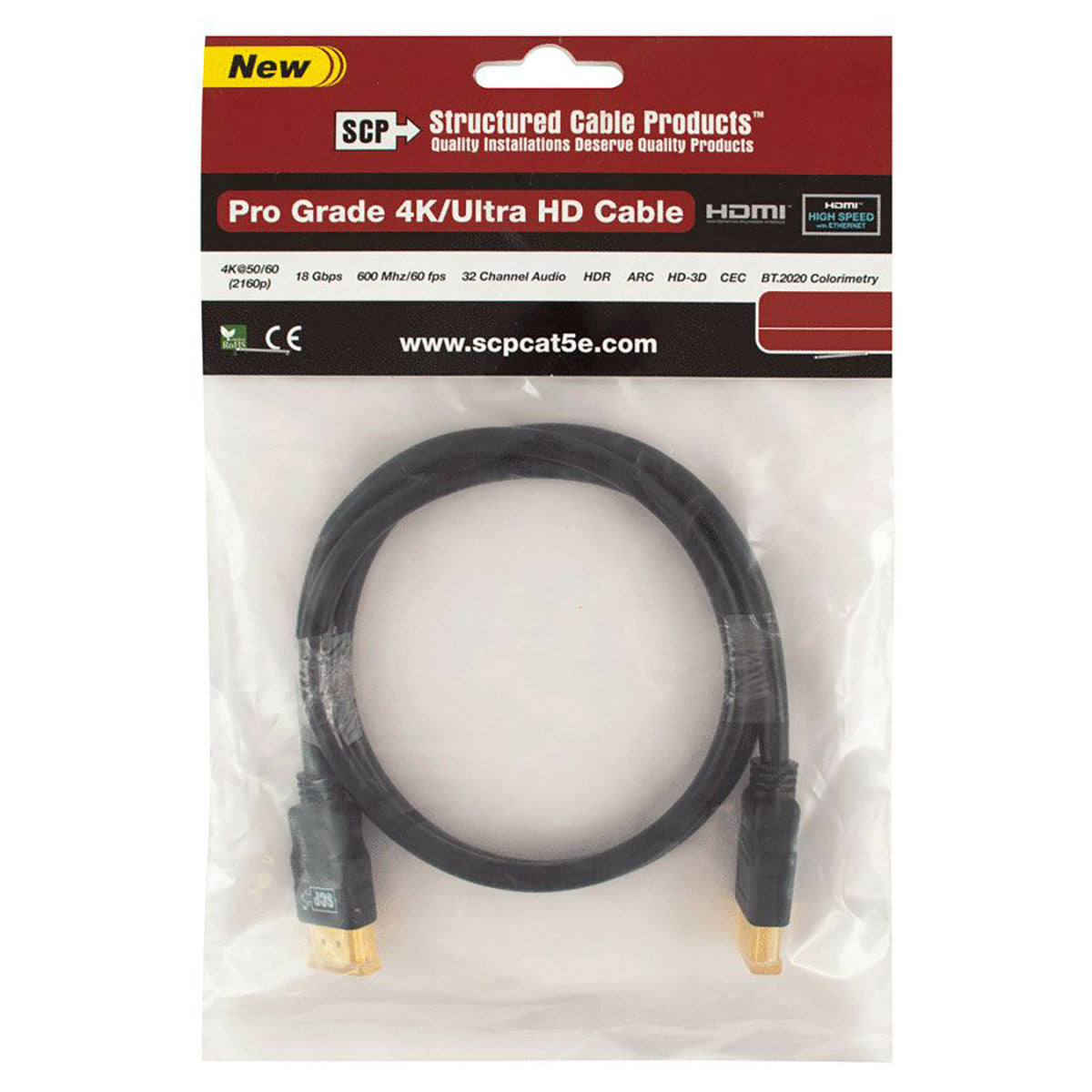 HDMI 4K/Ultra HD Cable with Ethernet - 10 ft