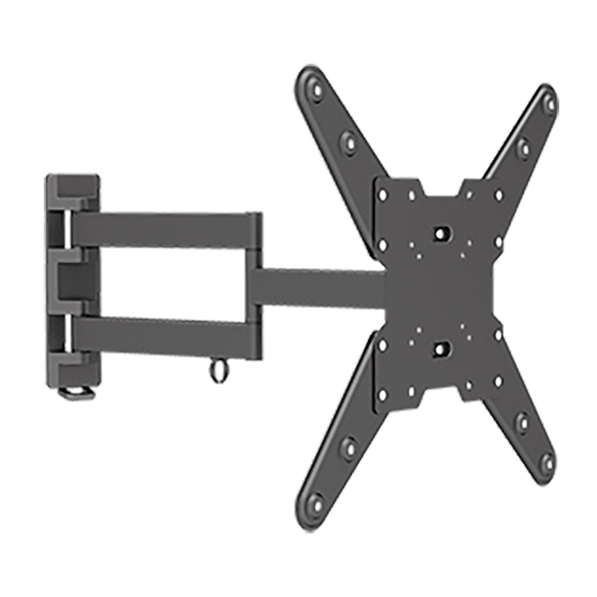 Full Motion Fits Most 23 - 55" LED TV Tilt /-15° Tilt 180° Swivel /- 3° Level Adjust Extends 2"-24" Max 77lbs VESA 75X75 100X100 200X200 300X300 400X200 400X400 UL - BLACK