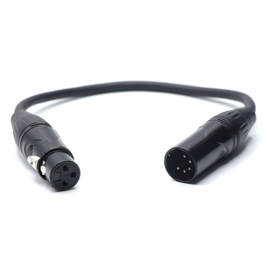 DMX 3 Pin XLR Female to 5 Pin XLR Male