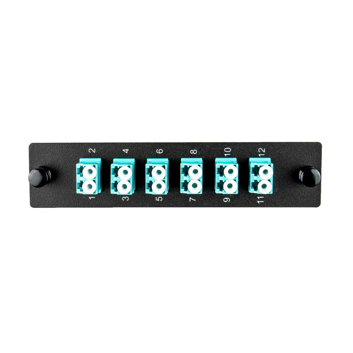 SSF™ Duplex LC 12 Fiber OM3-4 Fiber Plate - Aqua [SSF-LC12-MM-OM3-4]