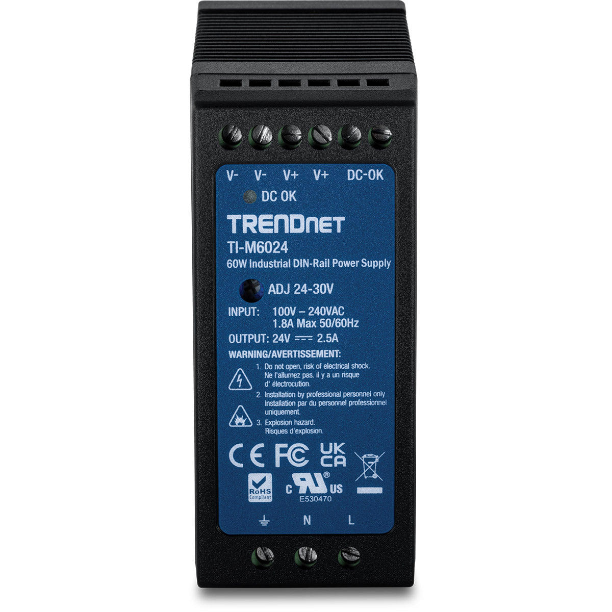 TI-M6024 - 60W Industrial DIN-Rail Power Supply (Version V2)