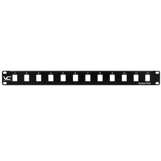 Blank Patch Panel - 12-Port - Black