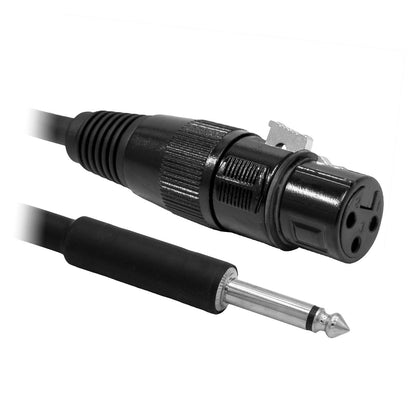 1/4" Mono to XLR Female Mic Cable