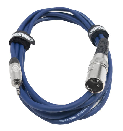 3.5mm TRS to XLR Male - Blue - 10 FT