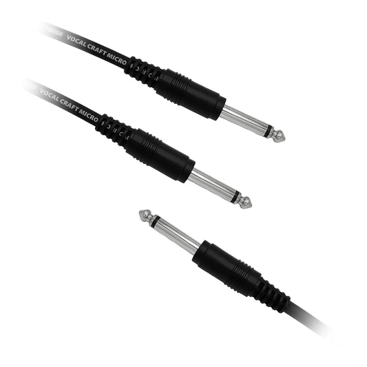 Y Cable 1/4-in TS to Dual 1/4-in TS - 5ft