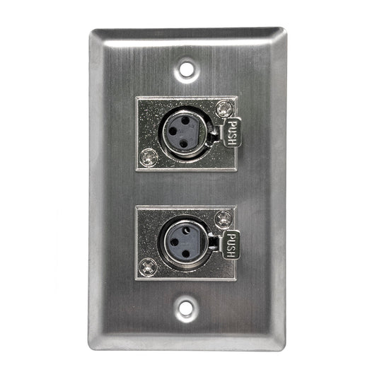 Dual XLR Female Wall Plate